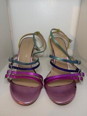 Kurt Geiger rainbow metallic heels